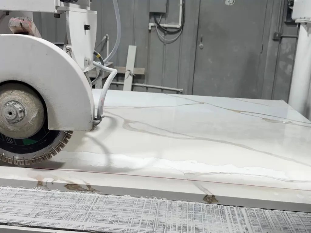 Precision stone cutting in the fabrication shop